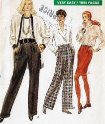 7334 Vogue Very Easy 1988 Pants, Taper Skirt Pattern 18-22 Uncut